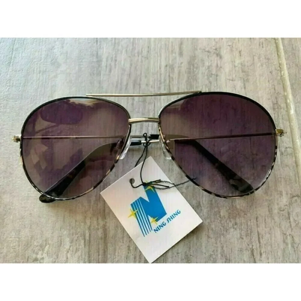 Summer Sunglasses Aviator Oversized Fashion Trendy Zebra Print Gradient Lenses